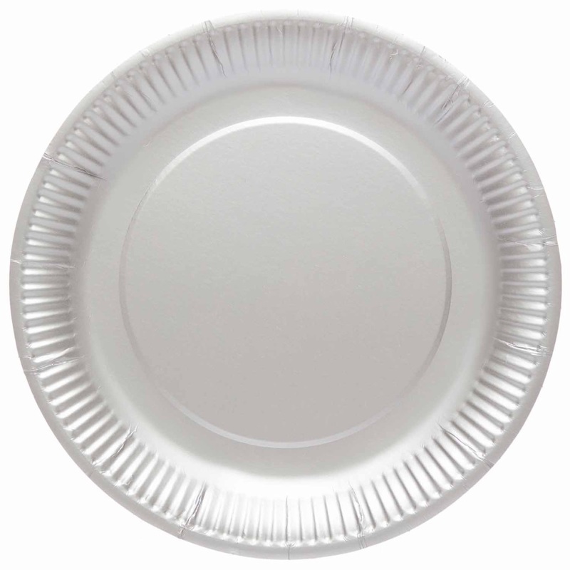 8 Stone Gray Eco Paper Plates 23cm