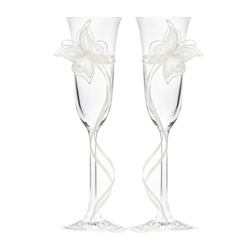 Butterfly champagne glasses 2 pieces