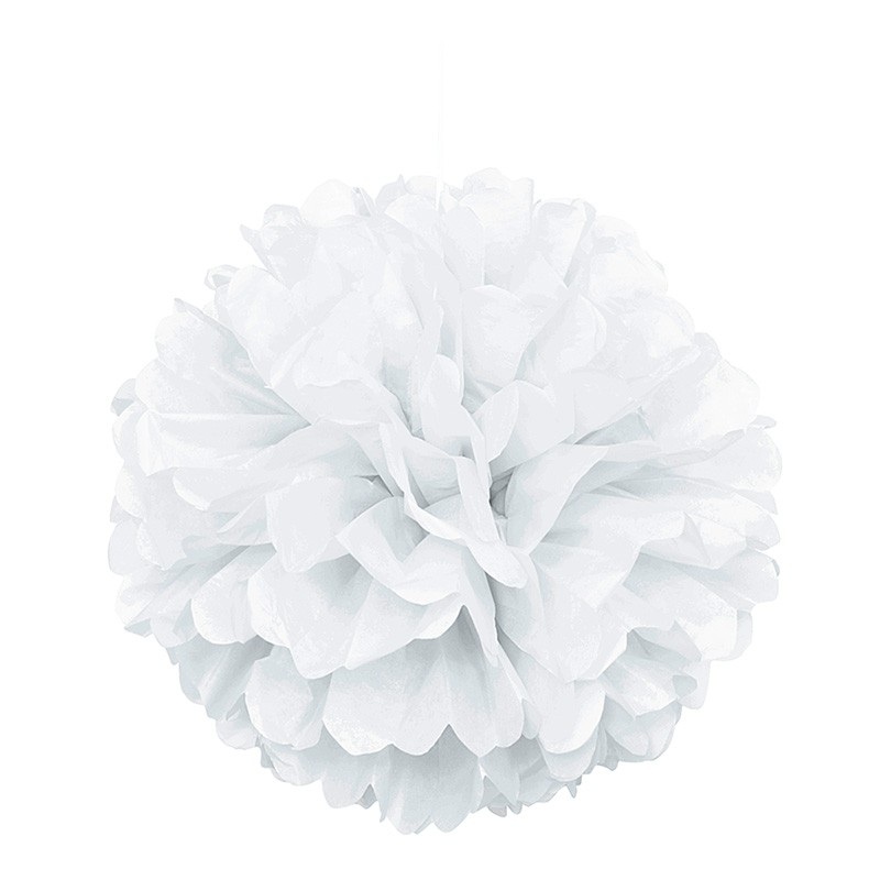 Decorative pompom Polly white 40cm