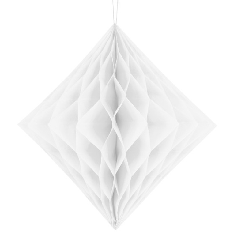 Diamond honeycomb ball white 30cm