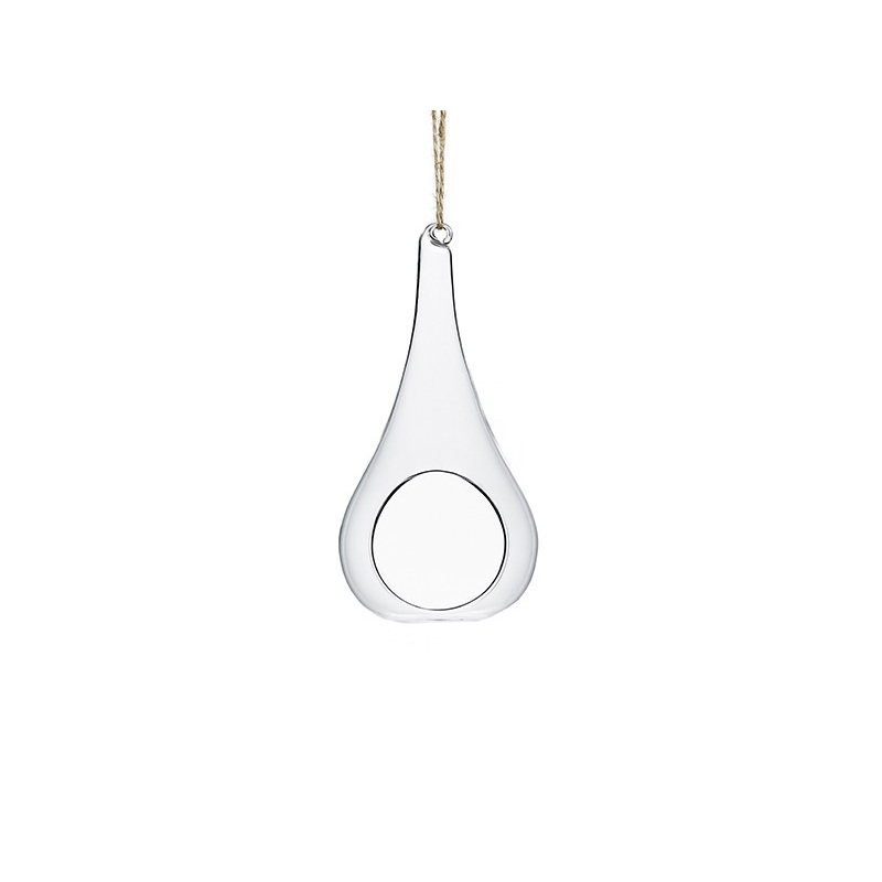 Drop hanging decoration made of glass