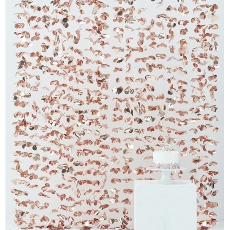 Floral Backdrop Curtain Rose Gold 2m x 1.7m