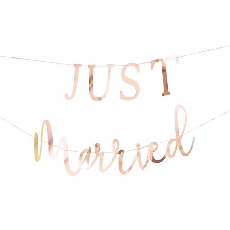 Floral wedding just married garland rose gold 3m