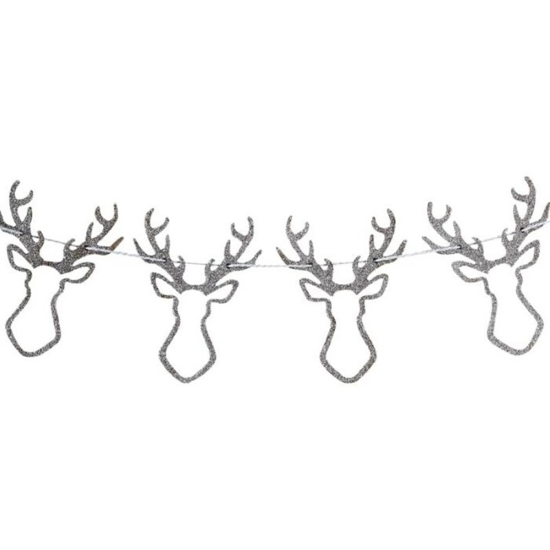 Frosty Christmas reindeer garland 1.5m