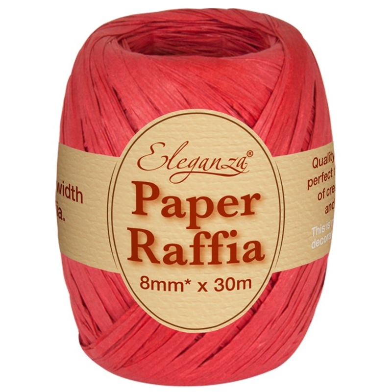 Gift ribbon made of raffia red 30m