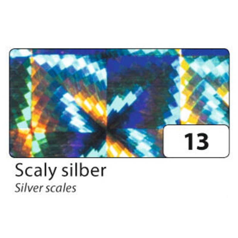 Holographische Folie Scaly silber 40cmx1m