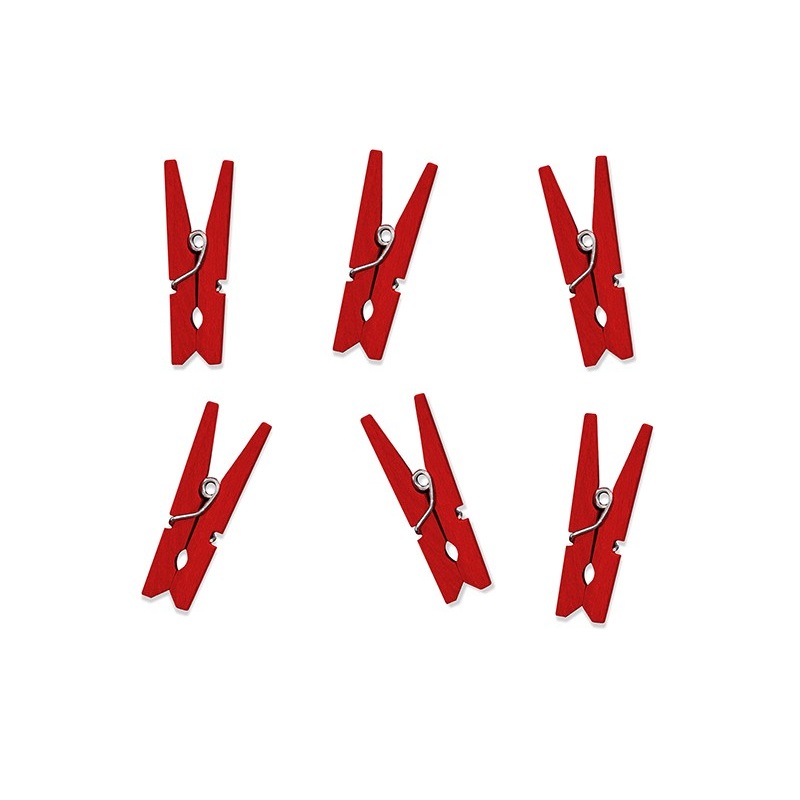 Mini wooden pegs red 20 pcs