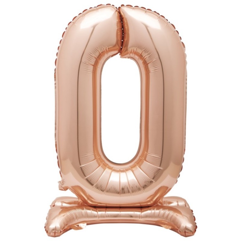 Number 0 standing balloon rose gold 76cm