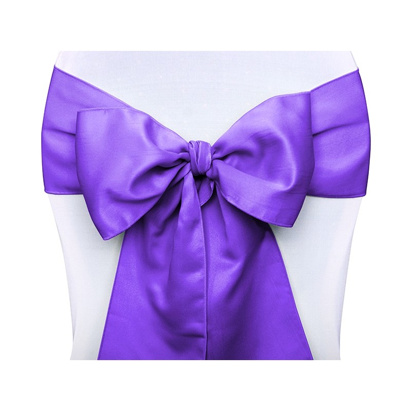 10 loops chair sashes in violet 15cm x 2.75m