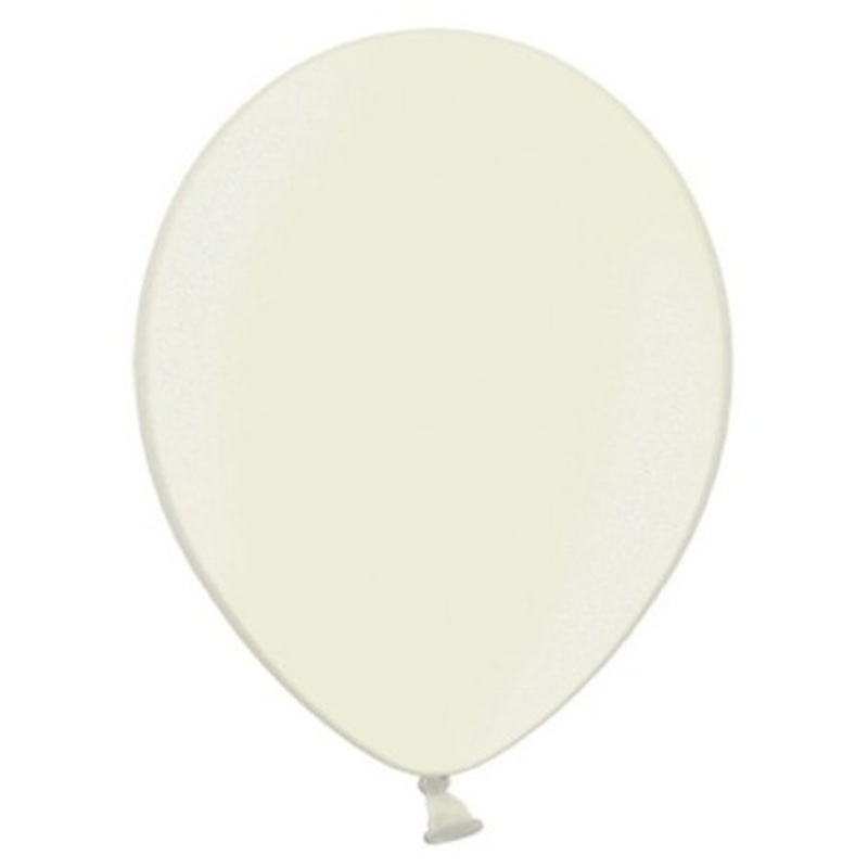 10 party star metallic balloons cream 27cm