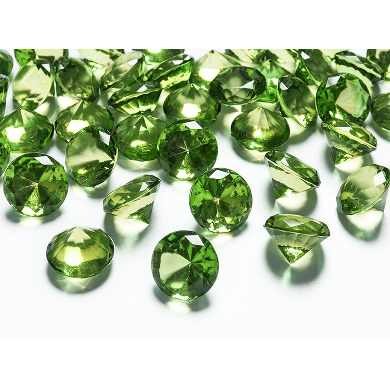 10 scattered diamonds light green 2cm