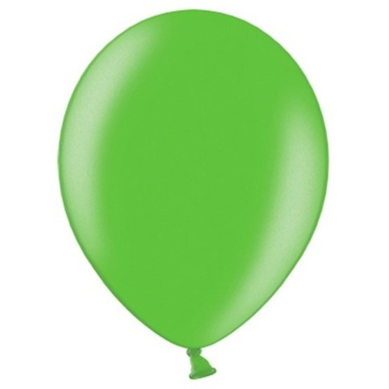 100 Celebration metallic balloons green 29cm
