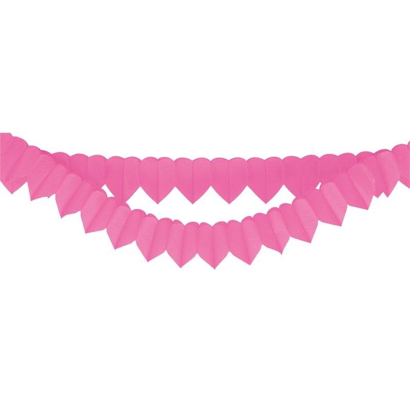 2 pink Valentine's Day heart garlands 2m