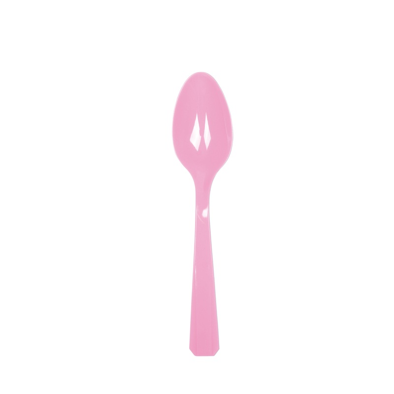 20 Mila pink plastic spoons