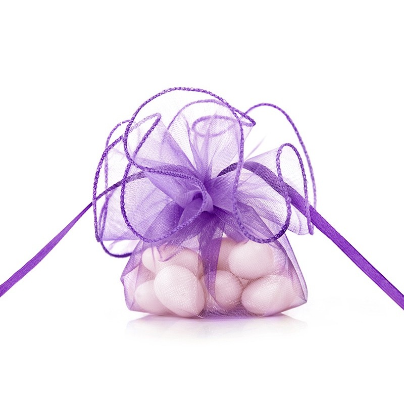 20 organza bags Flora violet 26cm