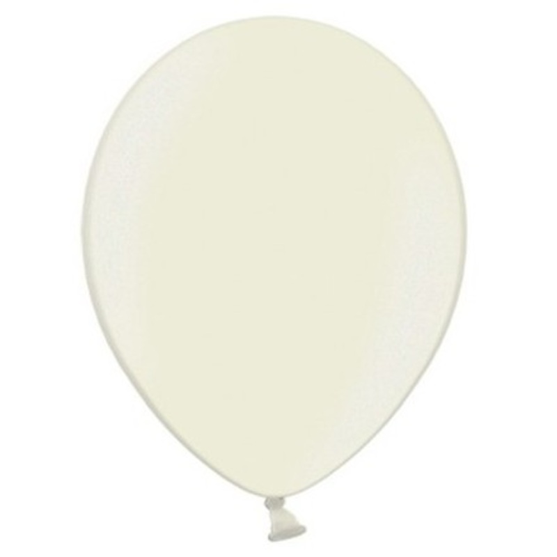 20 party star metallic balloons cream 23cm