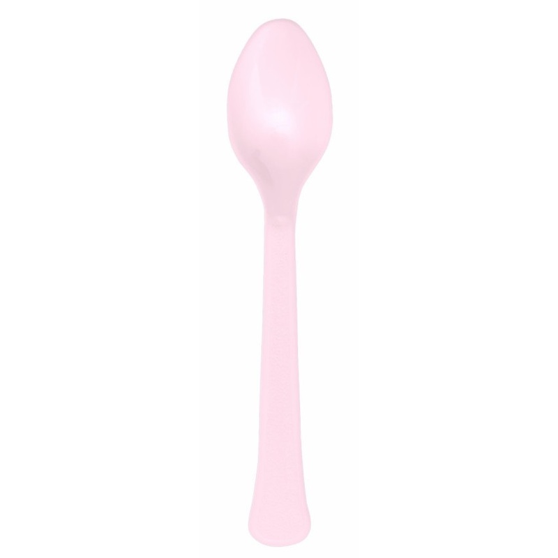 24 Marshmallow Pink Reusable Spoons