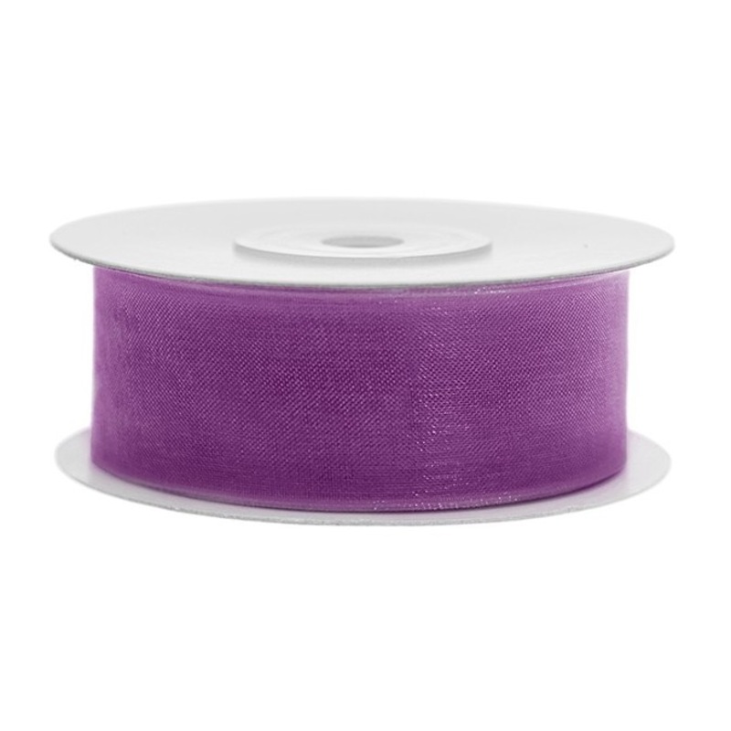 25m chiffon gift ribbon in purple
