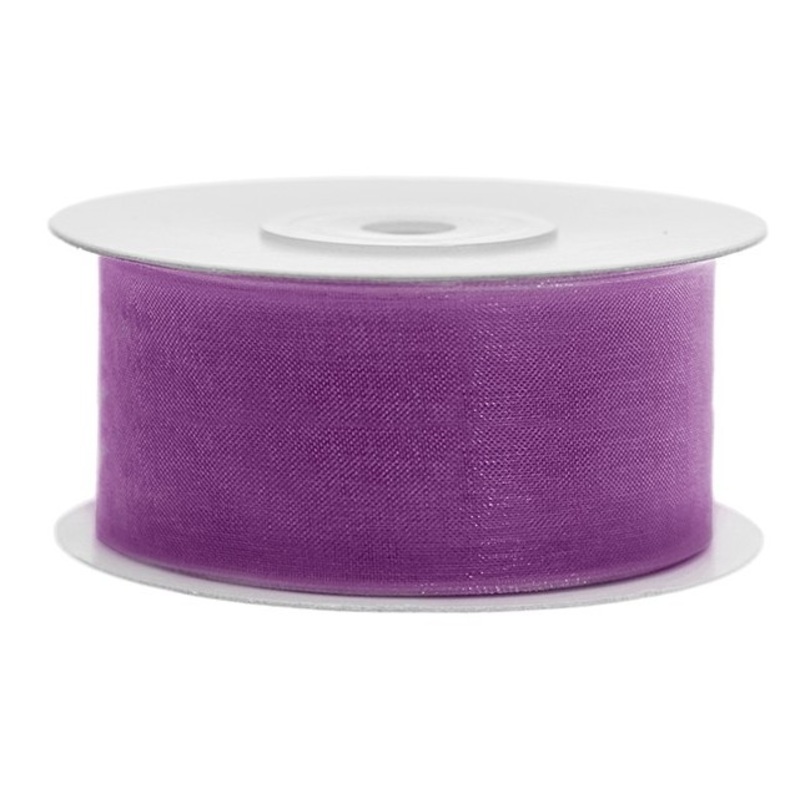 25m chiffon ribbon plum