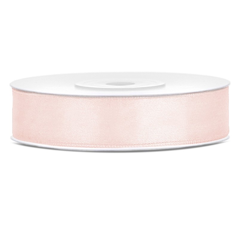 25m satin gift ribbon light salmon 12mm wide