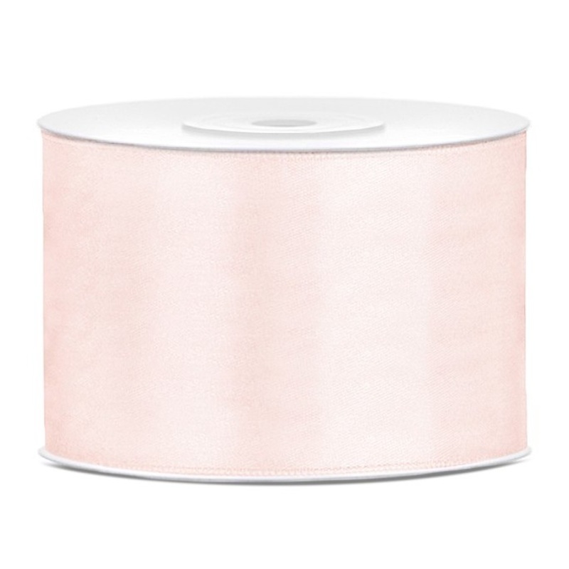 25m satin gift ribbon light salmon 5cm wide