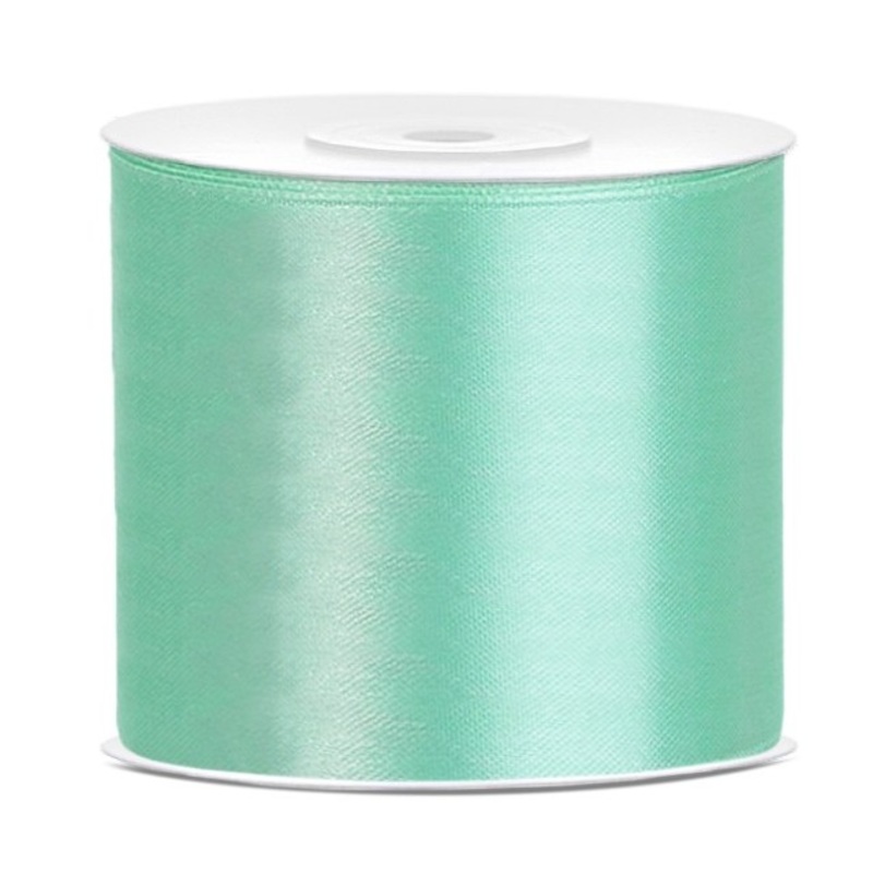 25m satin gift ribbon mint 75mm wide