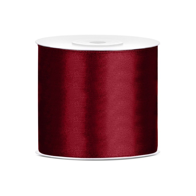 25m satin ribbon burgundy 75mm wide
