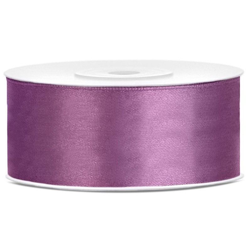 25m satin ribbon plum 25mm wide