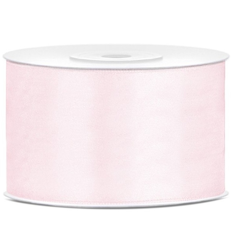 25m satin ribbon, powder pink, 38mm wide