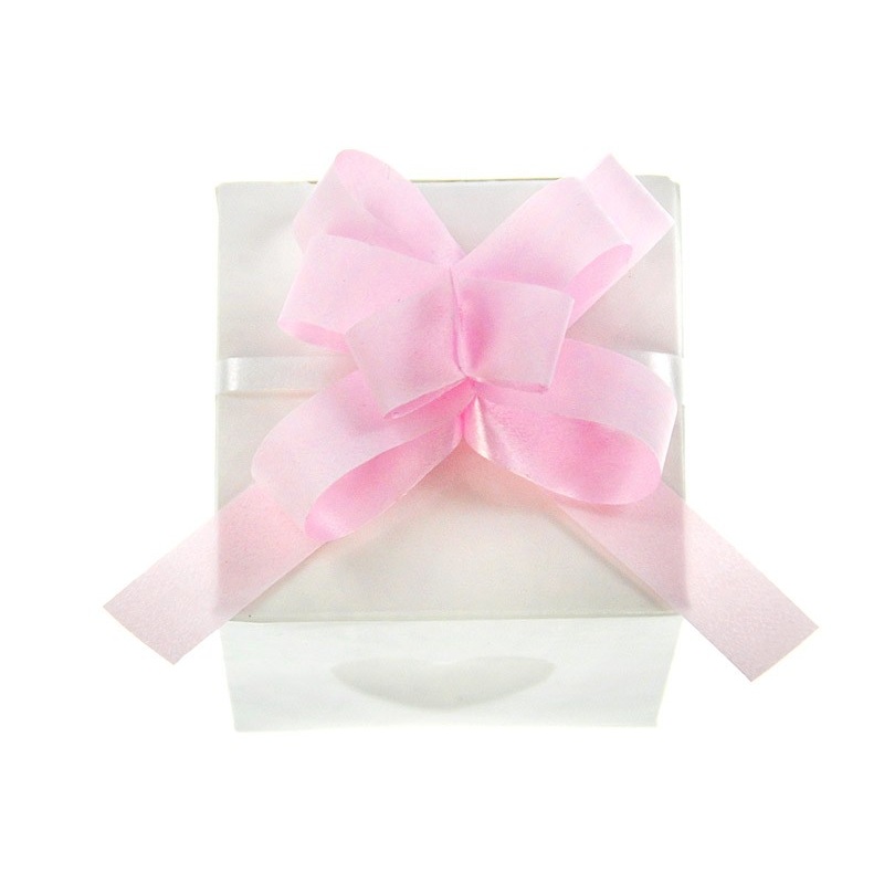 50 self-gathering bows light pink