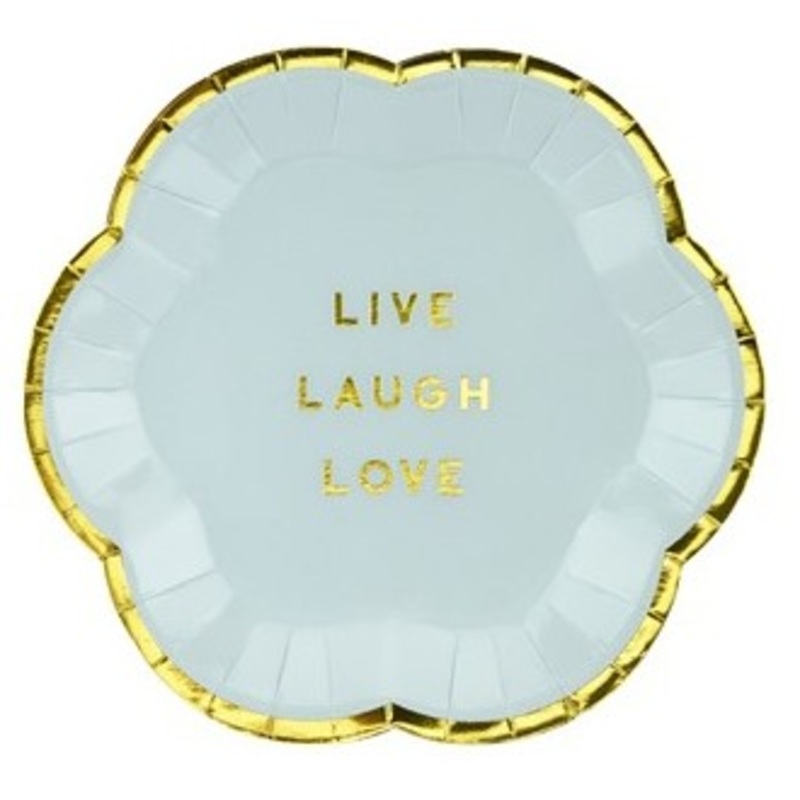 6 candy party paper plates pastel blue 13cm
