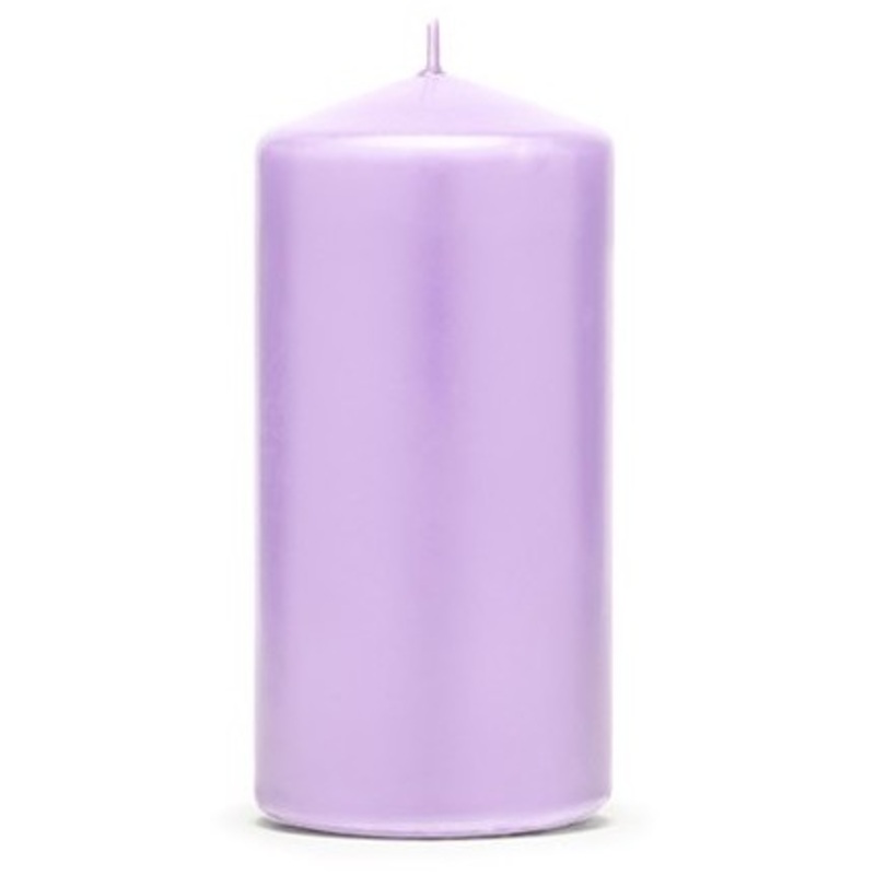 6 pillar candles Rio lavender 12cm