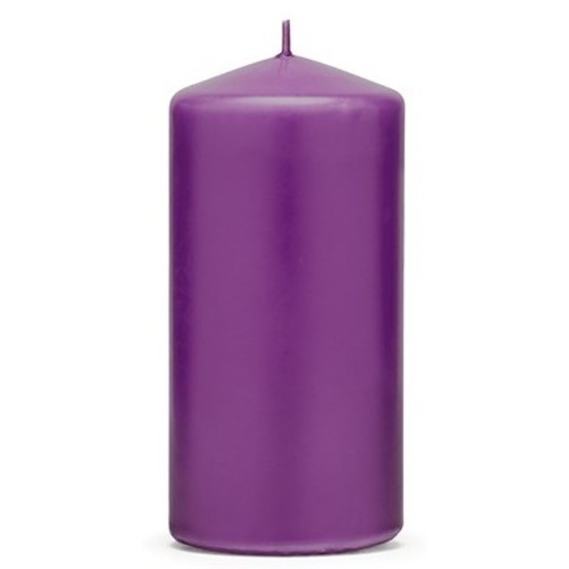 6 pillar candles Rio violet 12cm