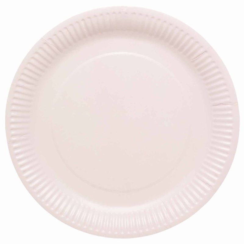 8 Marshmallow Eco paper plates 23cm