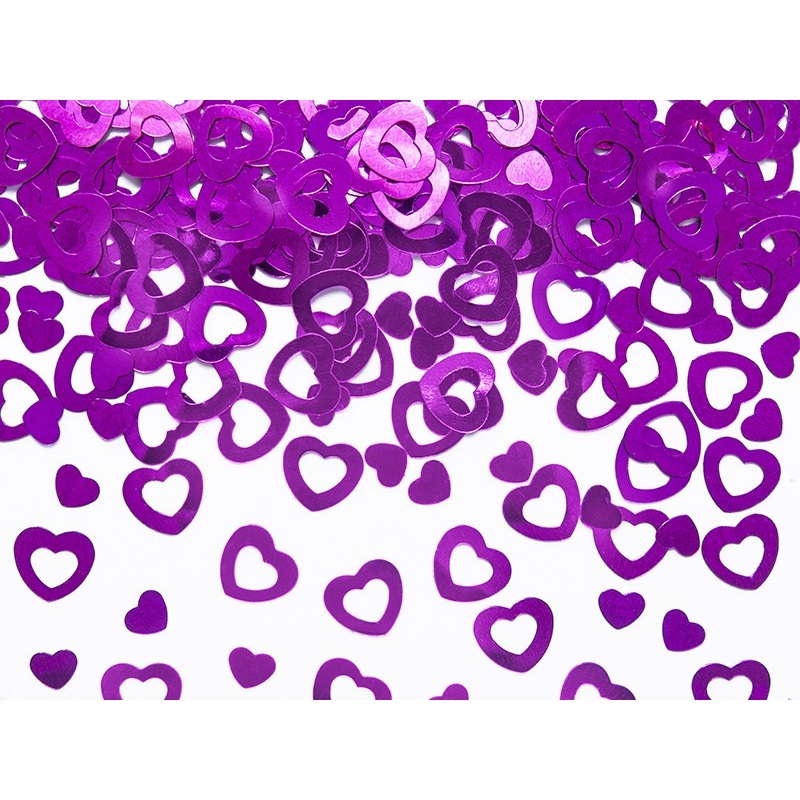 Confetti Hearts Purple Metallic 15 g