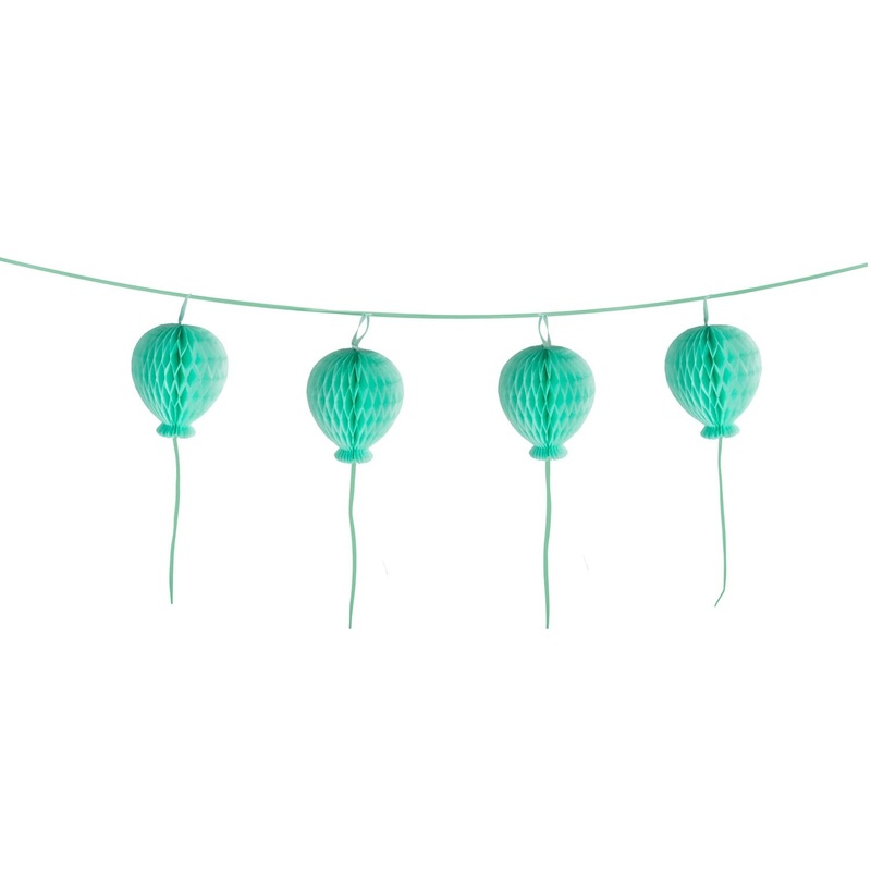 Pastel birthday honeycomb ball garland turquoise