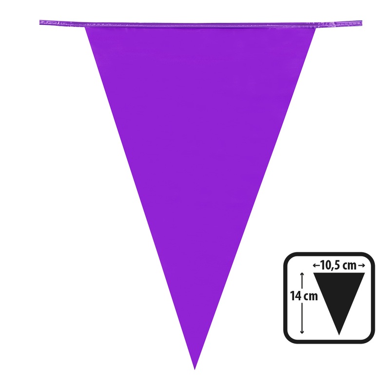 PE Mini-Wimpelkette violett (14 x 10.5 cm)(3 m)