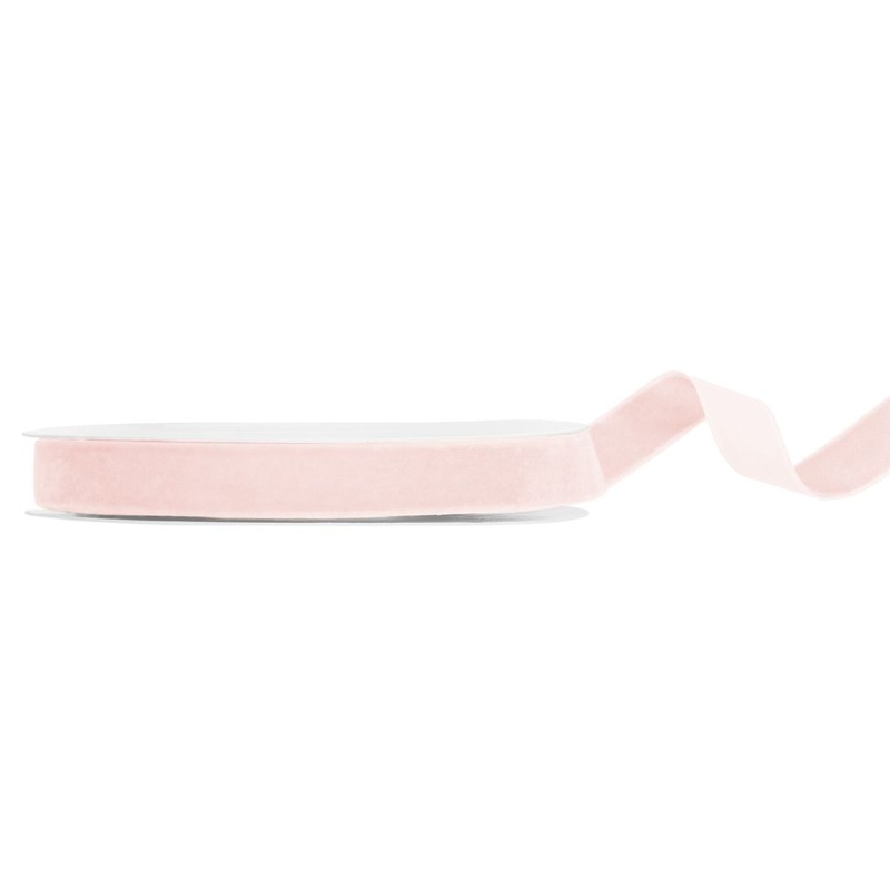 Pink velor gift ribbon 1.5mm