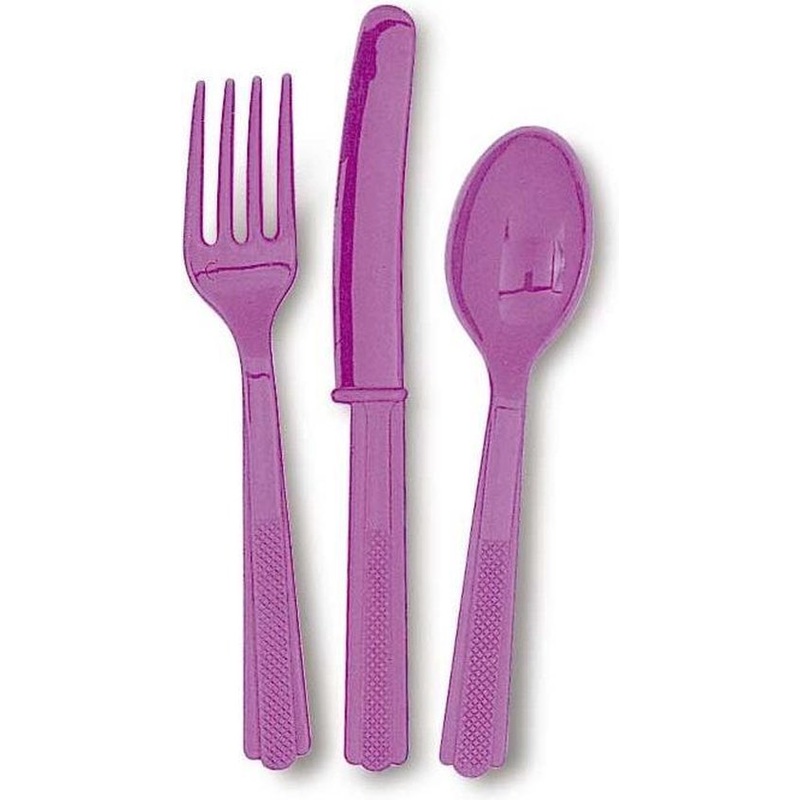 Purple cutlery set 18 pieces