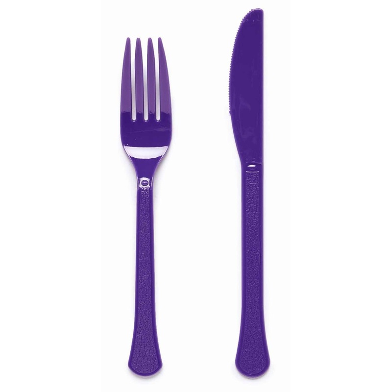 Purple cutlery set 24 pieces