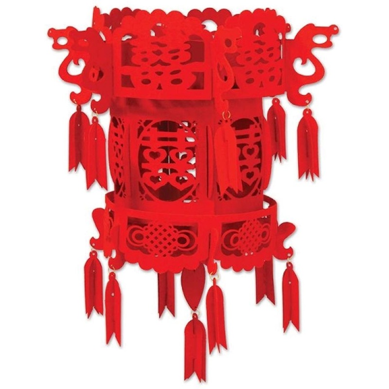 Red felt palace lantern 46cm