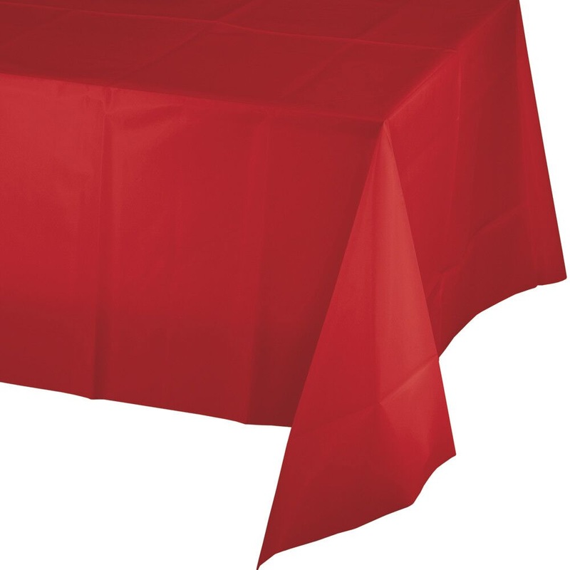 Red wipeable tablecloth 2.74m