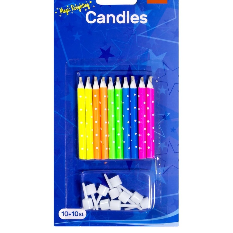 10 colorful cake candles