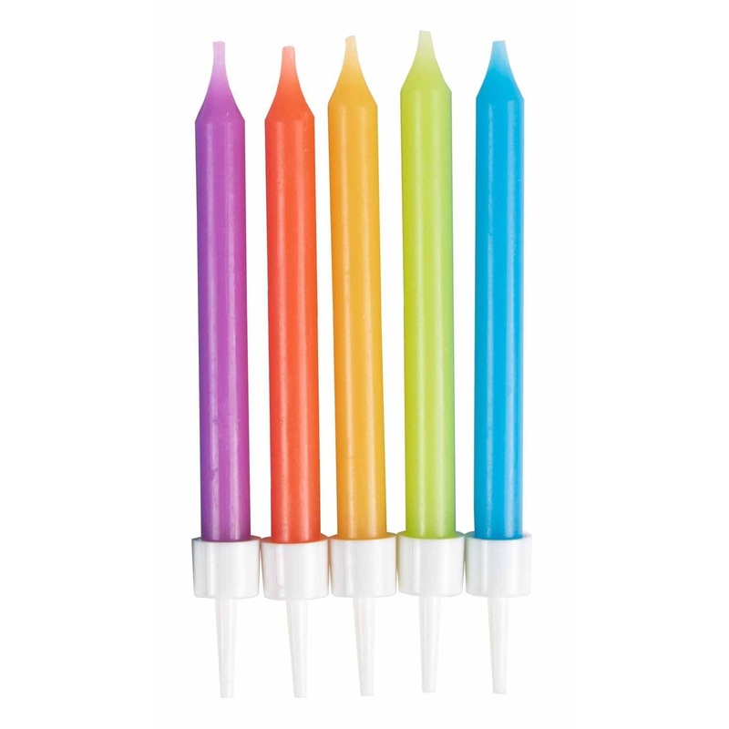 10 colorful cake candles 6cm