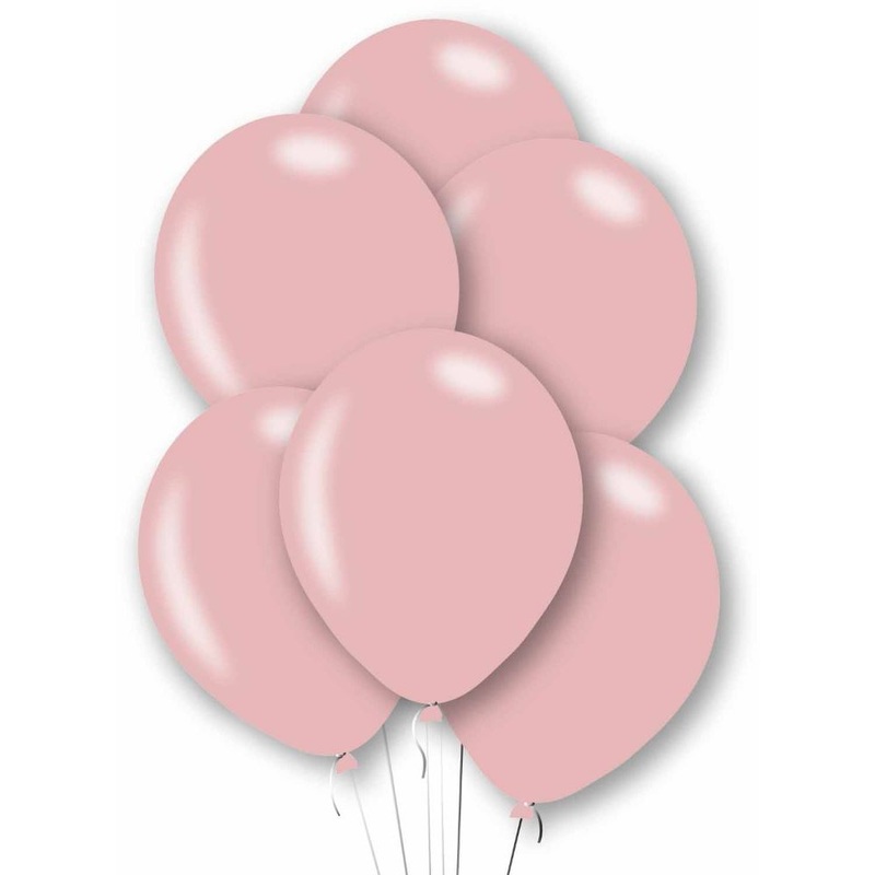 10 Rose Metallic Latex Balloons 27.5cm