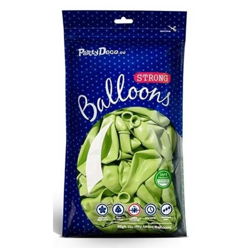 100 Partystar metallic balloons may green 12cm
