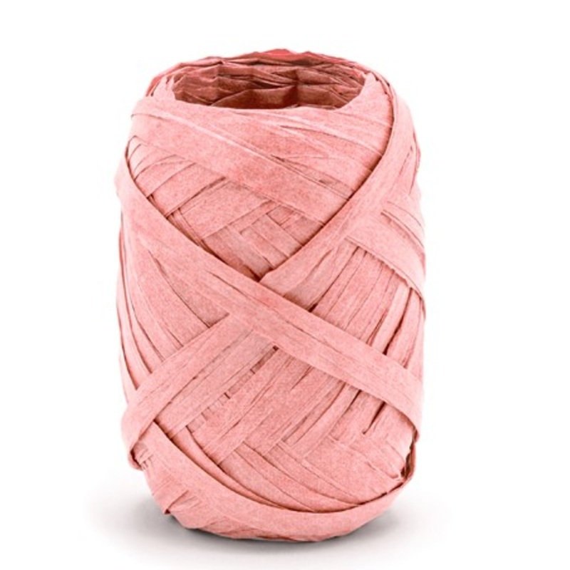 10m raffia ribbon peach