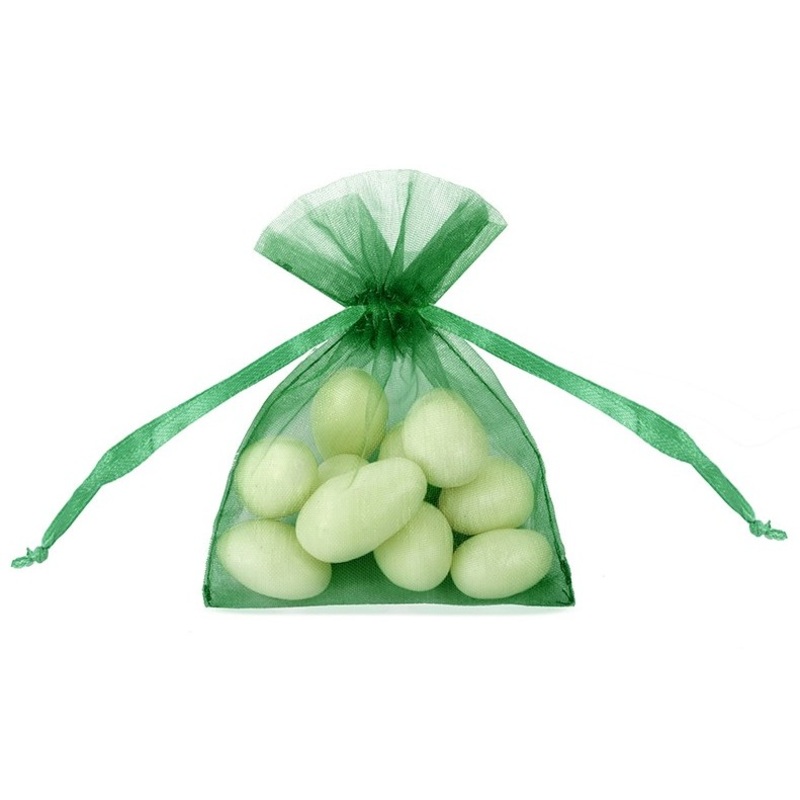 20 organza bags Claire green 10cm