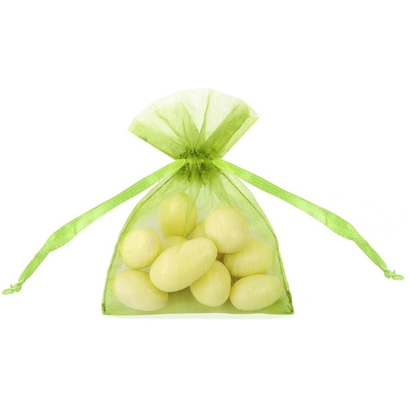 20 organza bags Claire light green 10cm