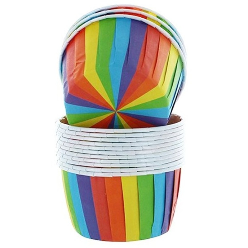 24 Sweet Rainbow muffin tins 6cm